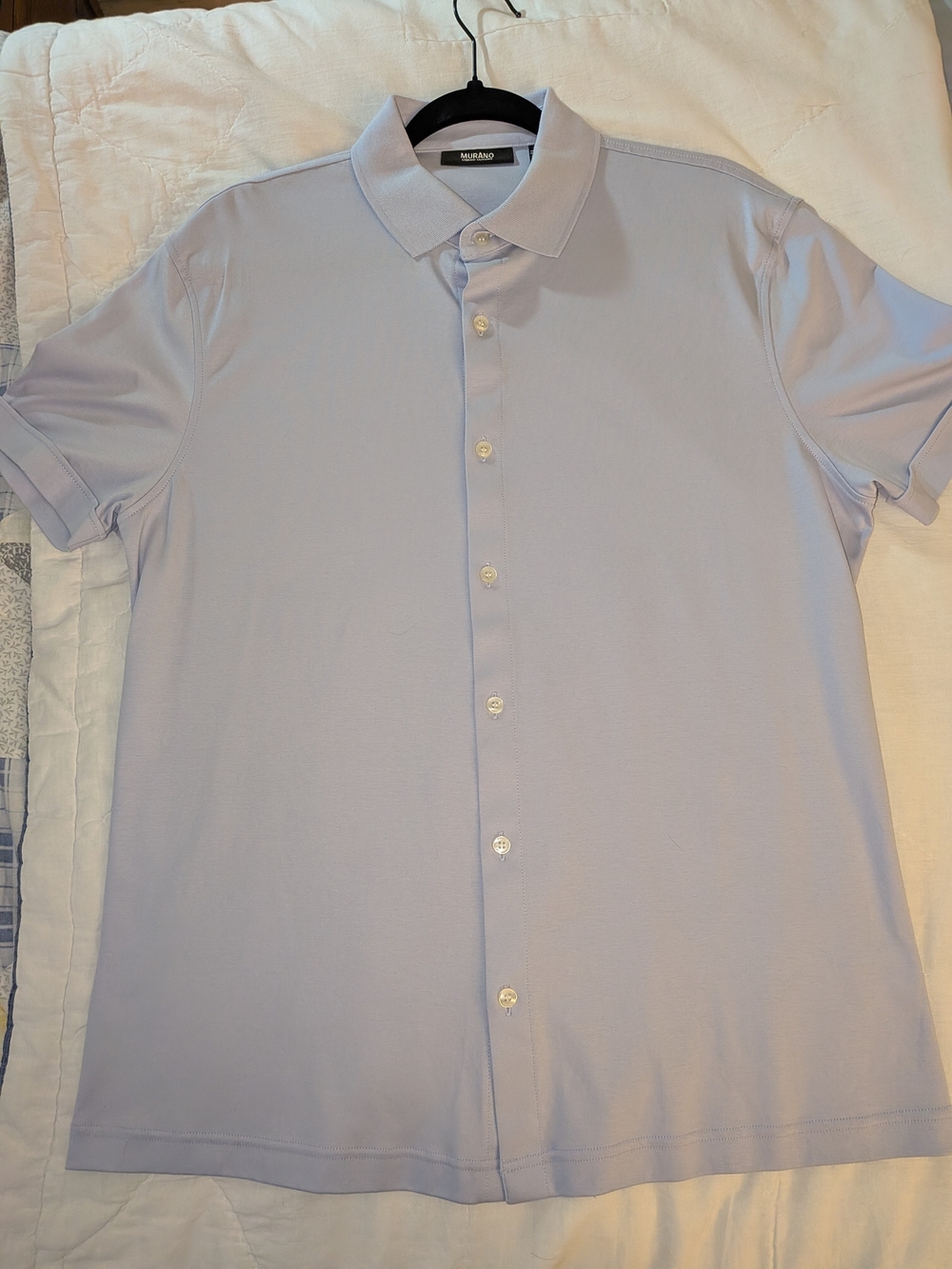 Murano Light Blue Short-Sleeve Button-Down Shirt